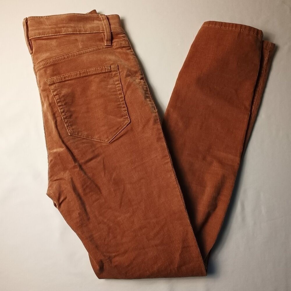 Loft Womens High Rise Straight Leg Corduroy Jeans Size 24/00 Terracotta Brown